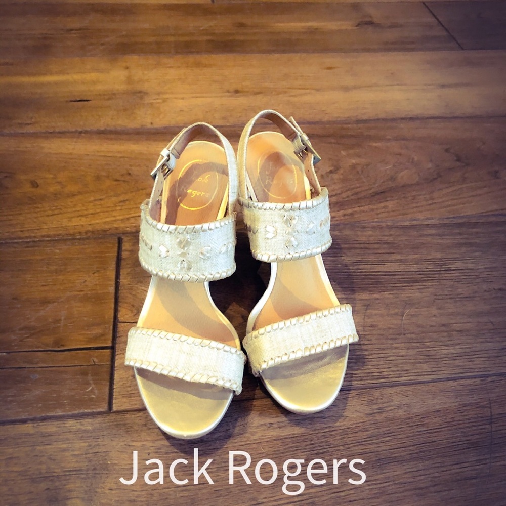 EUC Jack Rogers Vanessa Raffia Wedge Sandal- 8.5